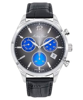 Urban Chrono Leather Strap Black Dial Quartz H411CHALMB Men's Watch