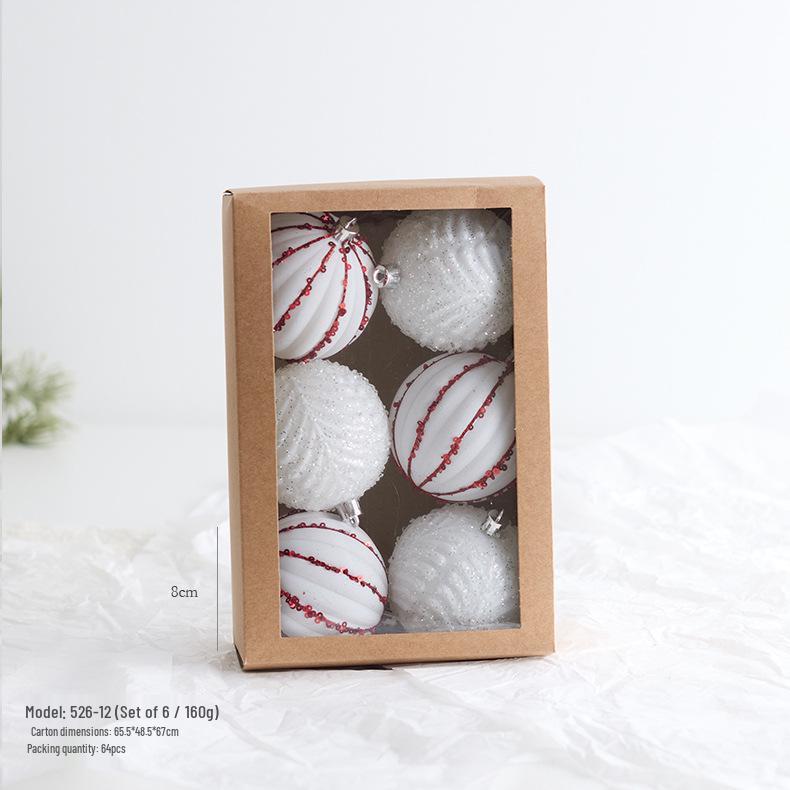 New Dark Wine Red Flocked Christmas Tree Ornament Balls - Irregular Shaped and Painted Pendants