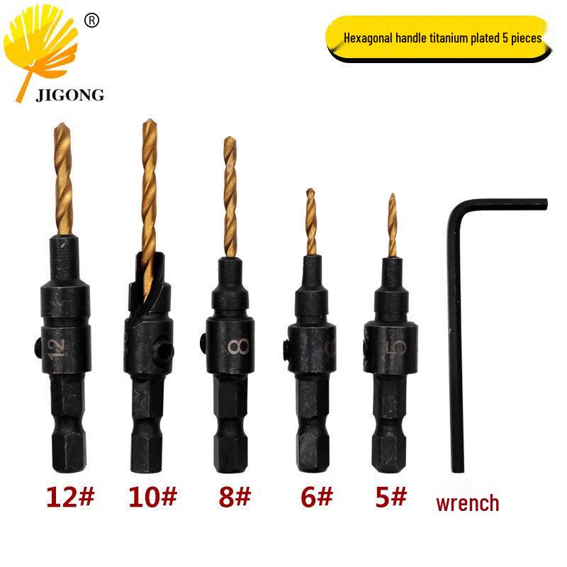 Hexagonal Countersink Drill Bit Set for Woodworking