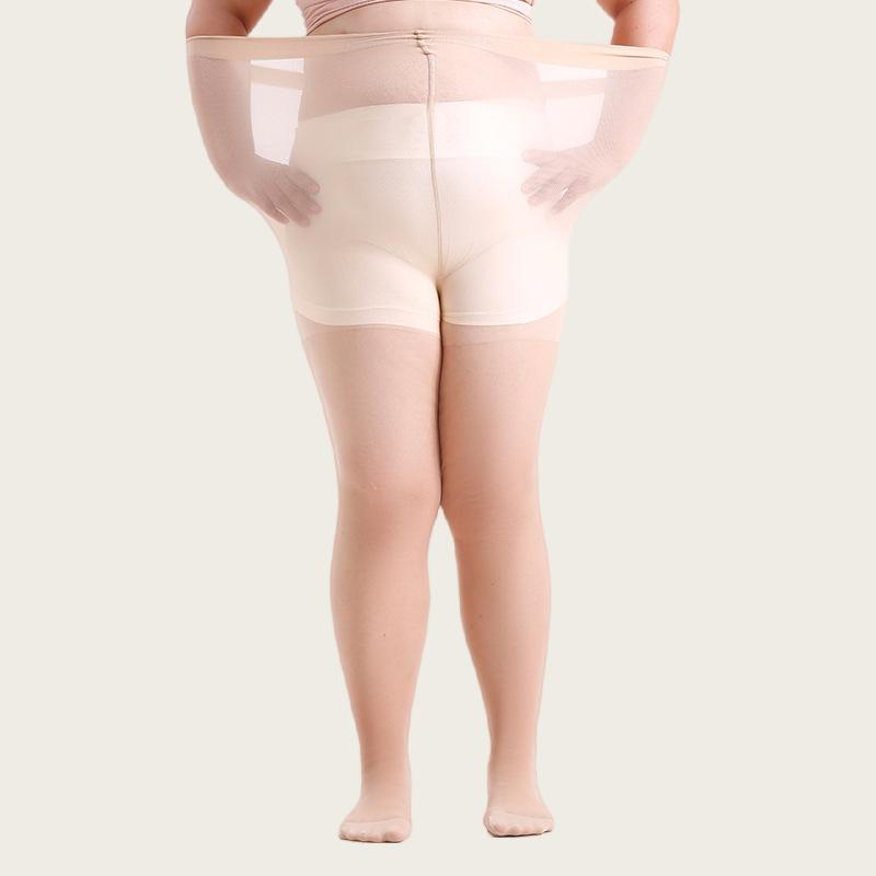 Women Plus Size 20 Denier Sheer Tights High Waist Nylon Pantyhose Super Elastic Xl-4Xl Large Size For Big Ladies 150Kg/330Lbs XXL