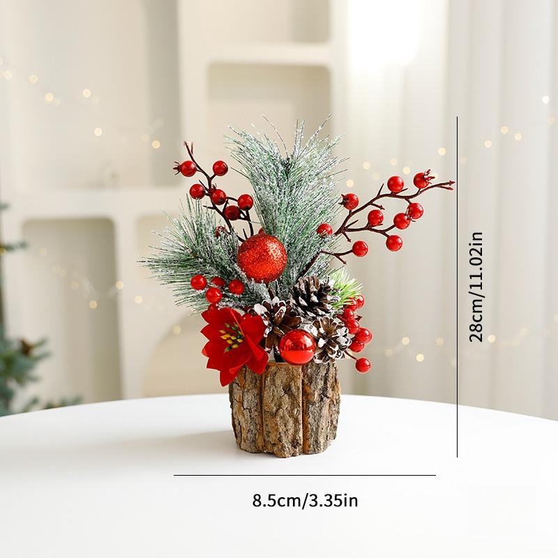 

Mini Artificial Christmas Tree Stump Decoration/Christmas Tree Desktop Ornaments, Cute Holiday Decor Home Decoration Ornaments
