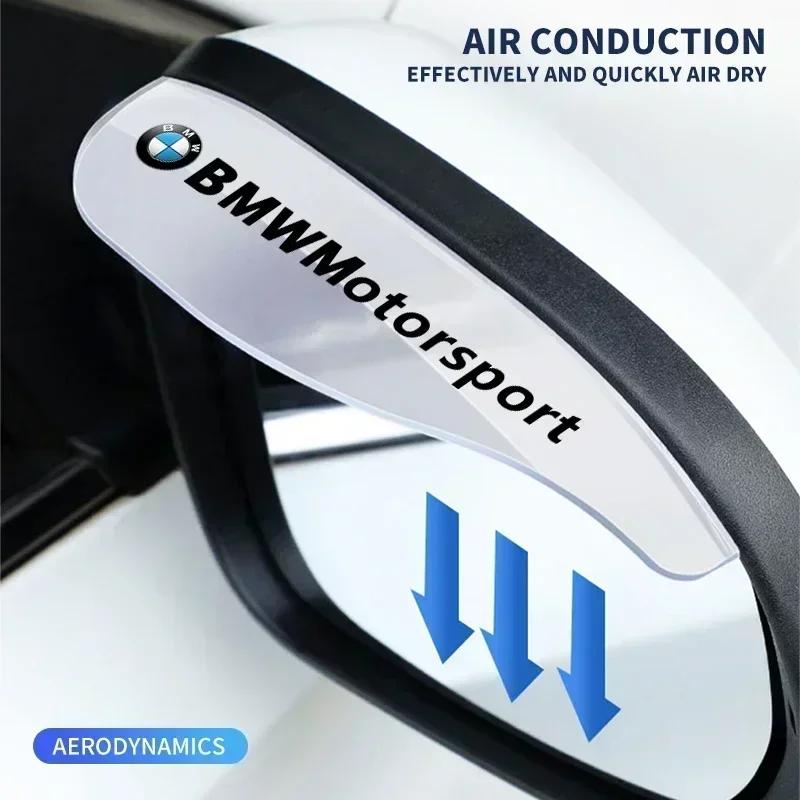2 Piezas Protector Transparente para Espejo Retrovisor de Piezas de Automóvil Visera Protectora contra la Lluvia para BMW Serie 1 2 3 4 M Power X1 X5 X6 F30 E90