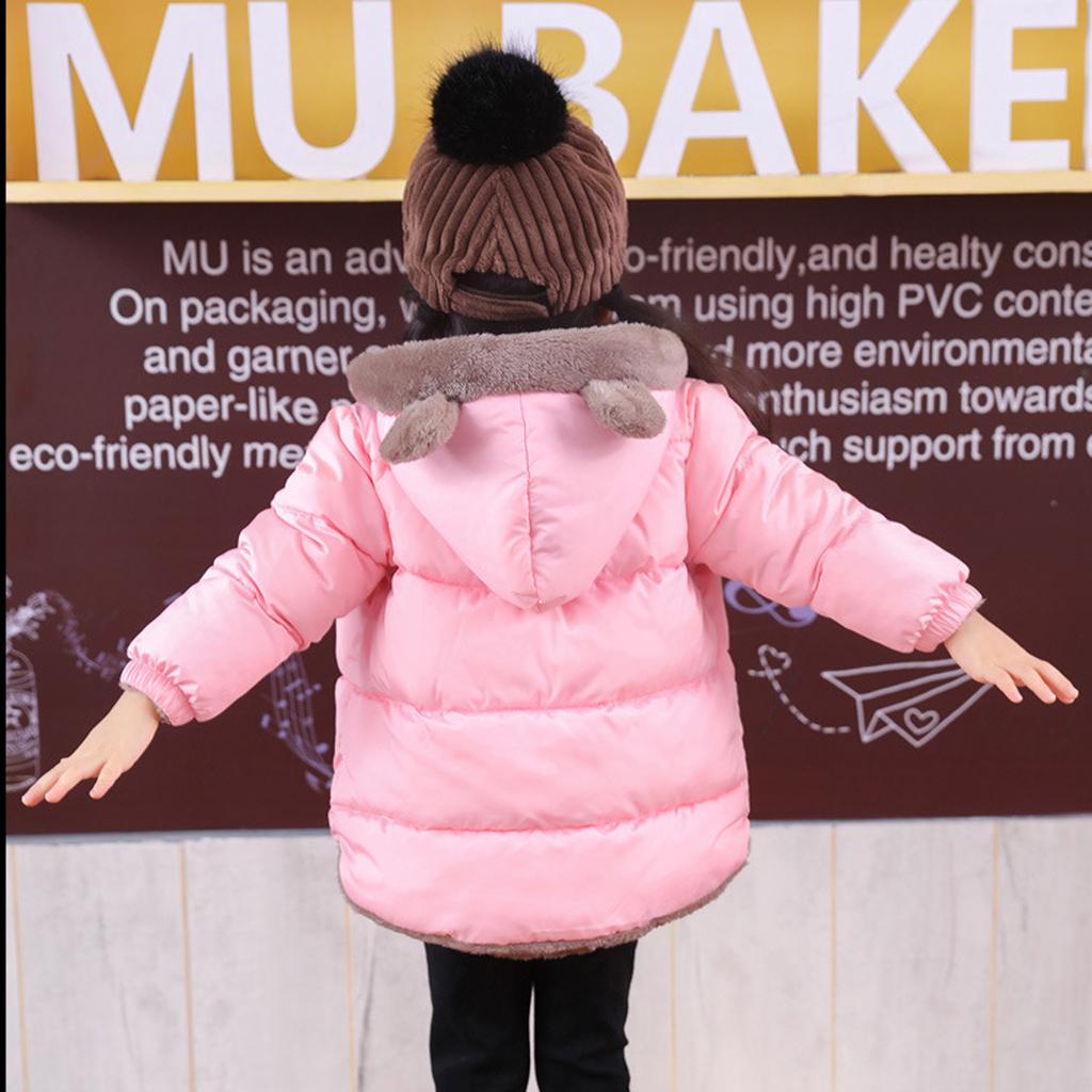 Toddler Baby Girls Winter Windproof Coat Bear Ears Hooded Thicken Outwear Jacket