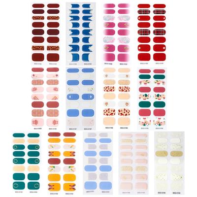 Semi-gehärtete Gel-Nagellack-Sticker Modedesign Glitzer-Nagellackstreifen Selbstklebende Vollfolien Gel-Nagelkunst-Sticker