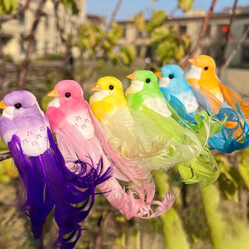 1Pc Random Simulation Swallow Tail Bird Clip Handmade Bird Plant-decorated Artificial Bird Handicrafts For Ornament
