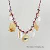 Conjunto de Pulsera y Collar Estilo Océano con Conchas y Estrellas Marinas de Acero Inoxidable