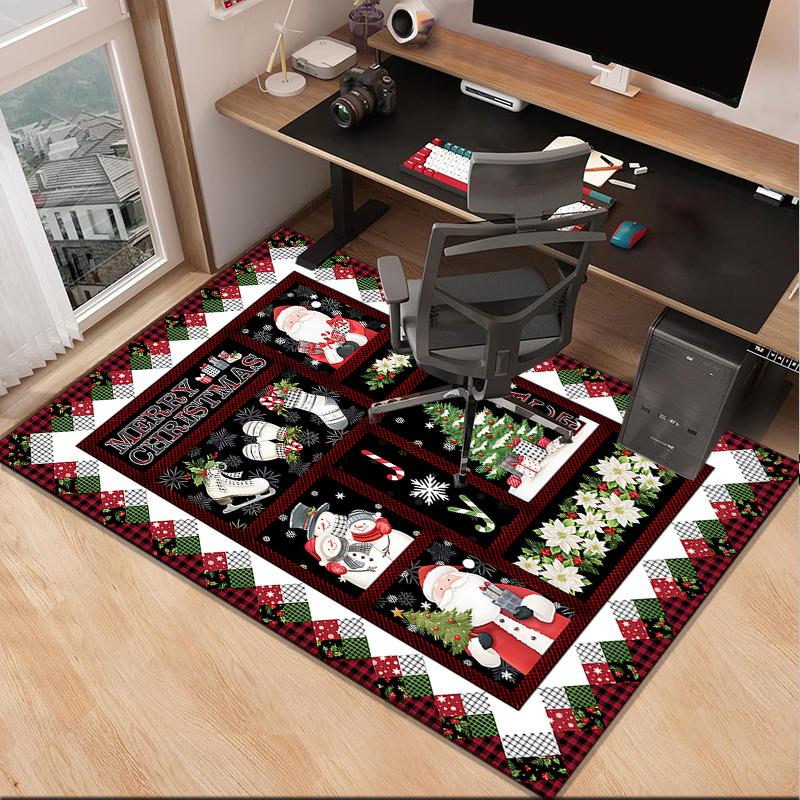Christmas Vintage Truck Office Rug Chair Mat, Game Carpet, Suitable for Front Door, Bedroom, Living Room, Desk, Holiday Gift