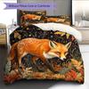 Dickichtfuchs Muster Bettwäsche Steppbett Set Bettbezug Kissenbezug Heimdekoration Geschenk (1 Bettbezug + 2 Kissenbezüge, ohne Füllung)