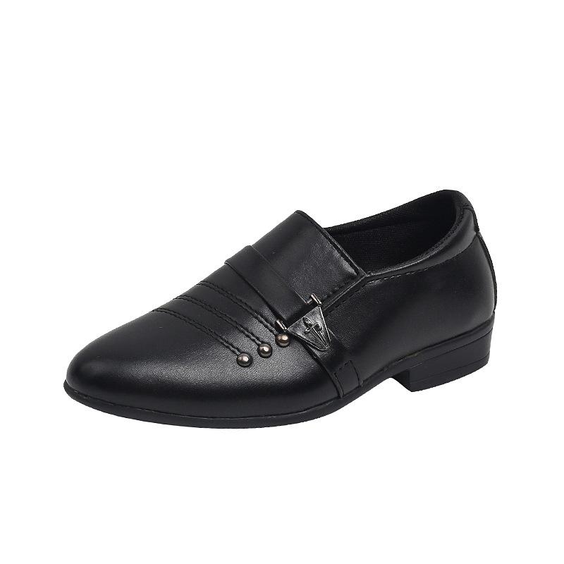 Black Leather Shoes for Boys Children Shoes Performance Shoes Kid Loafers Point Toe Dress for Boy Kid Shoe for Boys Zapatos Niña