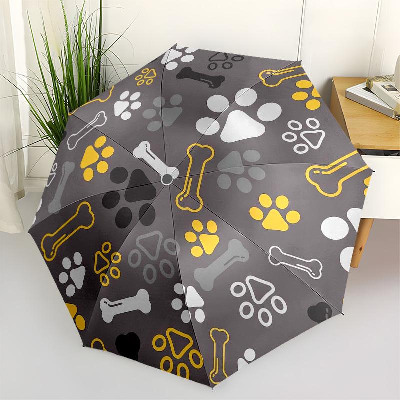 1pc Dog Bone Pattern Umbrella with Plastic Handle,Vibrant Cartoon Pattern,Multi-functional UmbrellaPT009