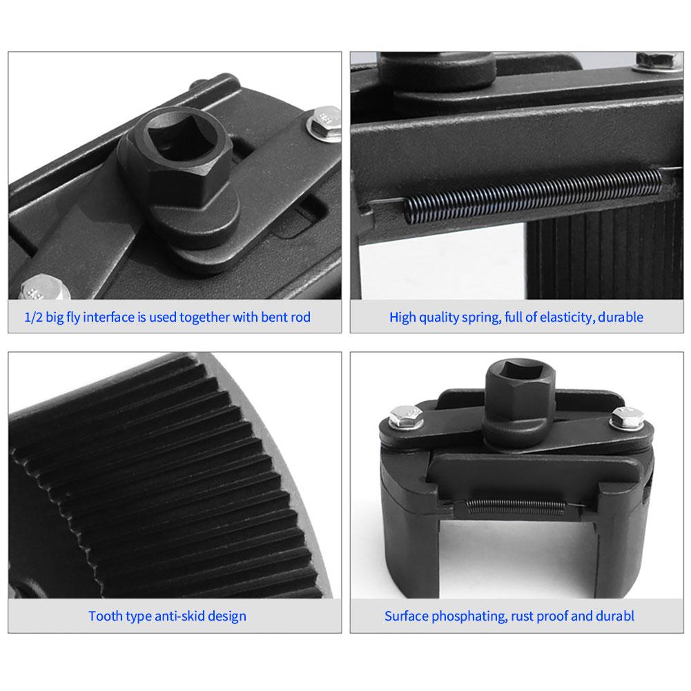 Uniwersalny regulowany nowy klucz do filtra oleju z dwiema szczękami filtr 60-80mm klucze do filtrów narzędzie do usuwania stalowego odlewu paliwowego z dwoma pazurami