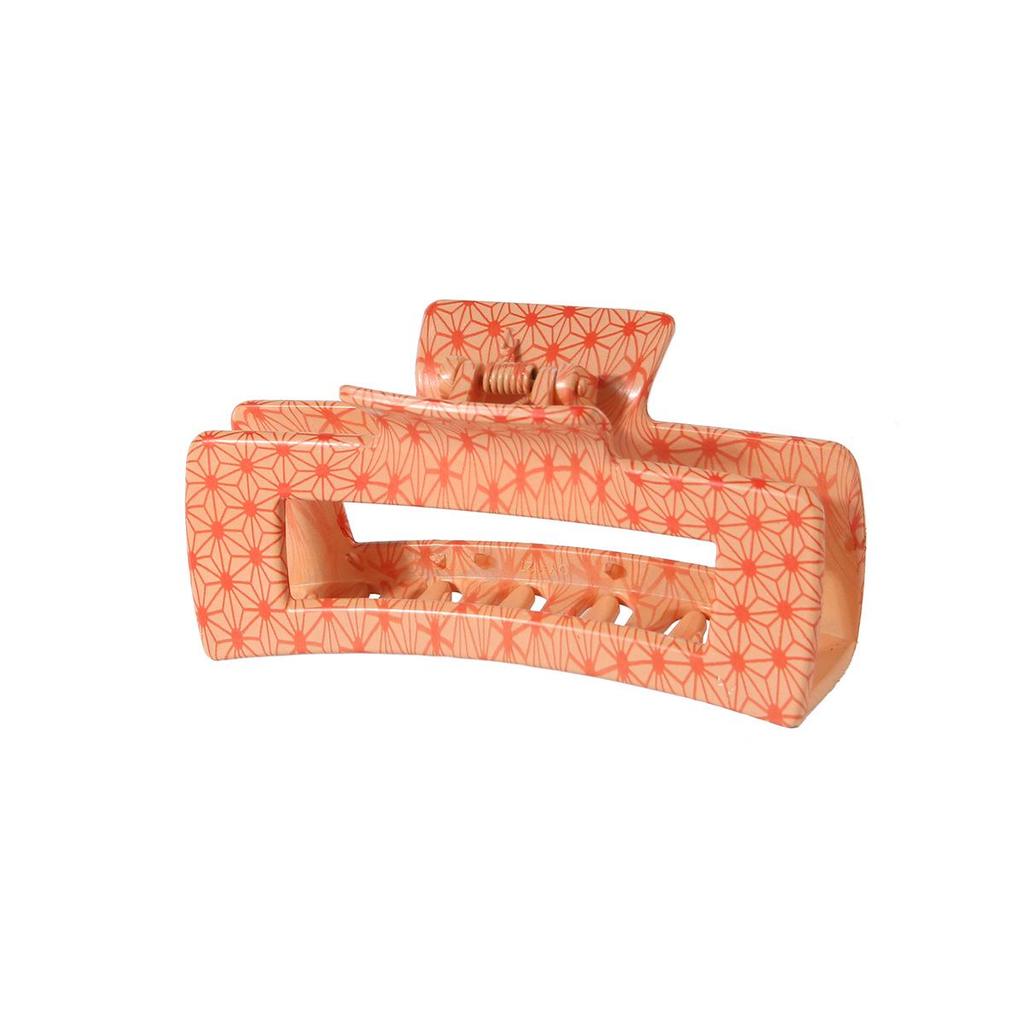 10,5CM Vintage klip na vlasy žralok s leopardím vzorem: Evropská a americká geometrická spona do vlasů pro všestranné drdoly