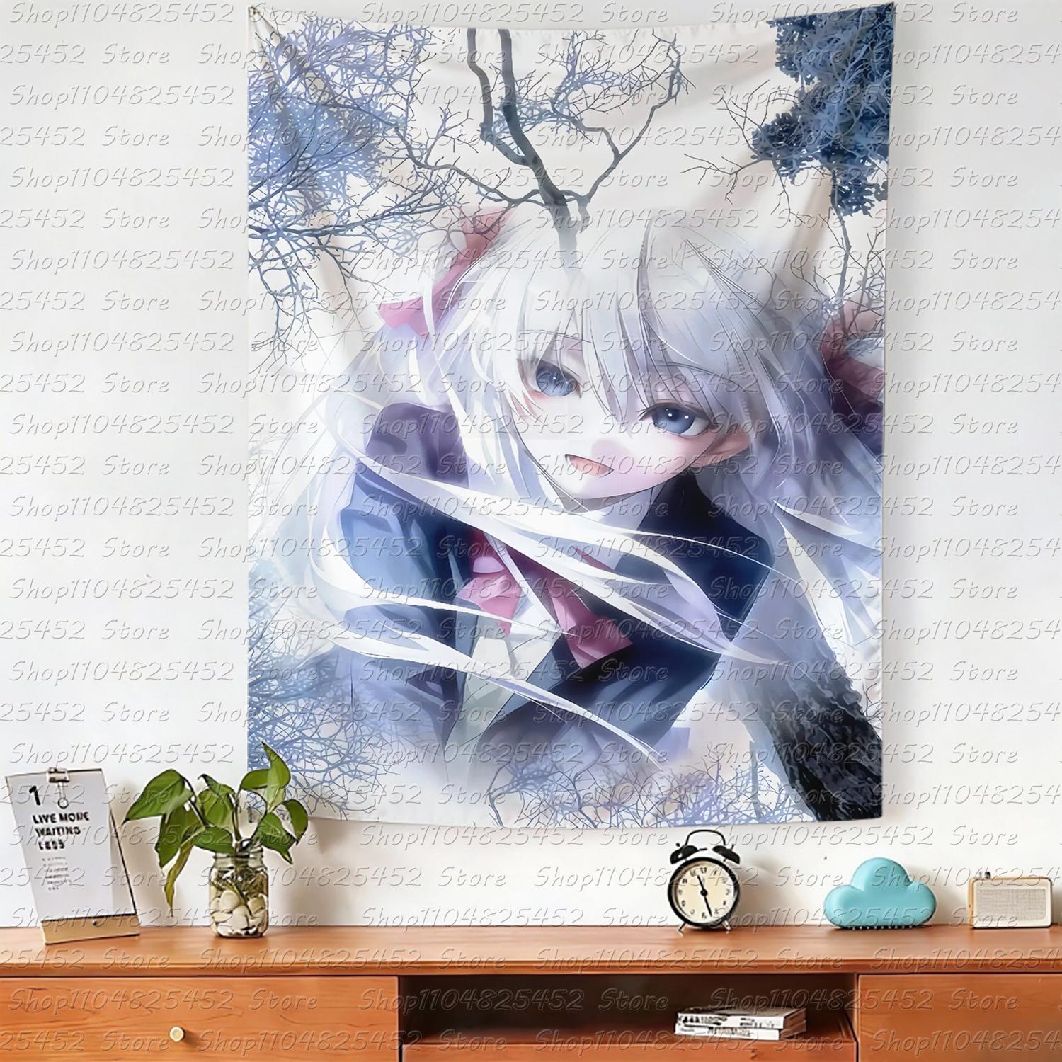 Kawaii Home Decor Wall Hanging Tapestry Cute Home Decor Tapestry Anime Girl Tapestry Cute Girl Tapestry 74x94cm(29x37in)
