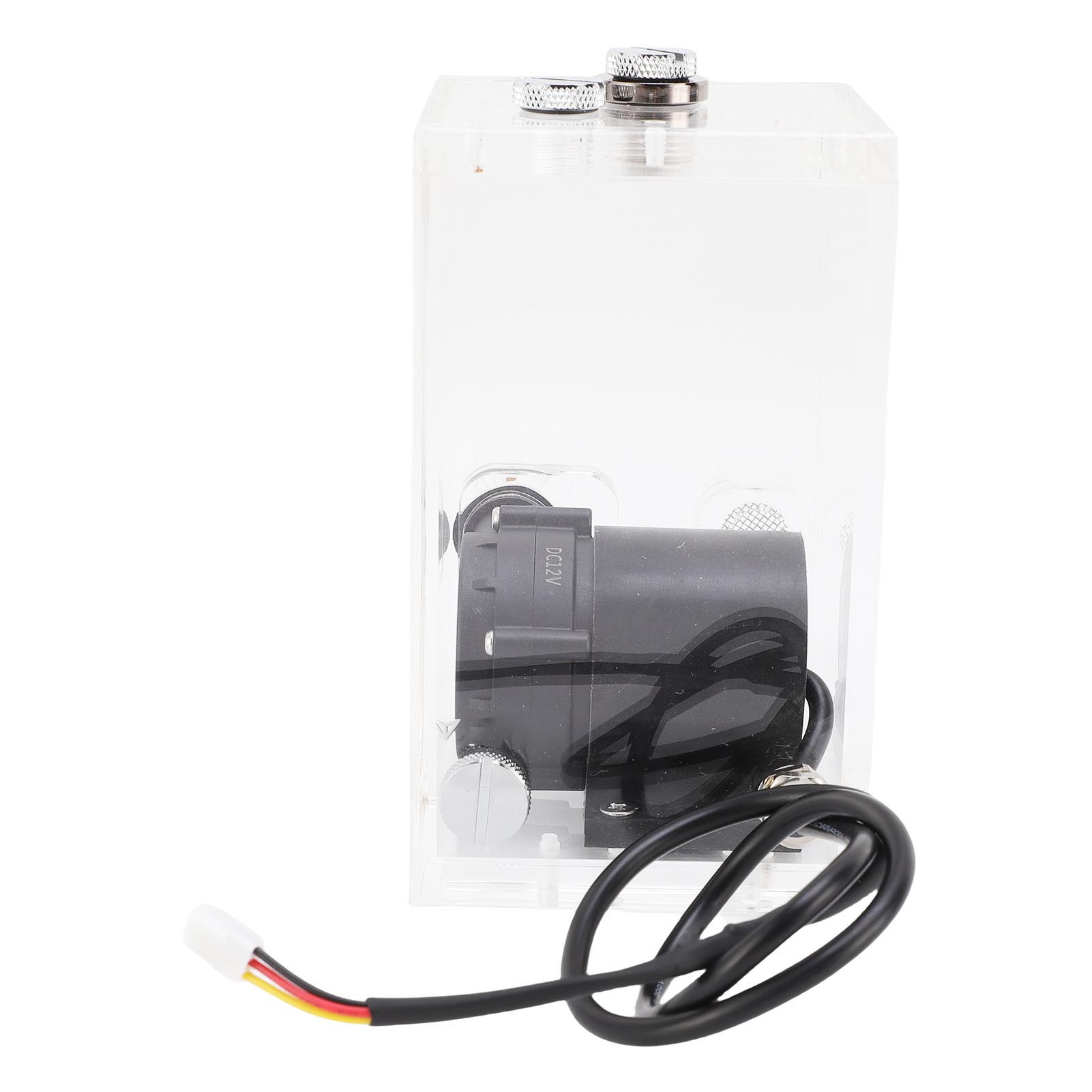 

Brushless PC Water Cooling Pump Water Tank Combo 850mL Capacity Reservoir 7m Pump Head G1 4 Interface 16.2W 1.35A