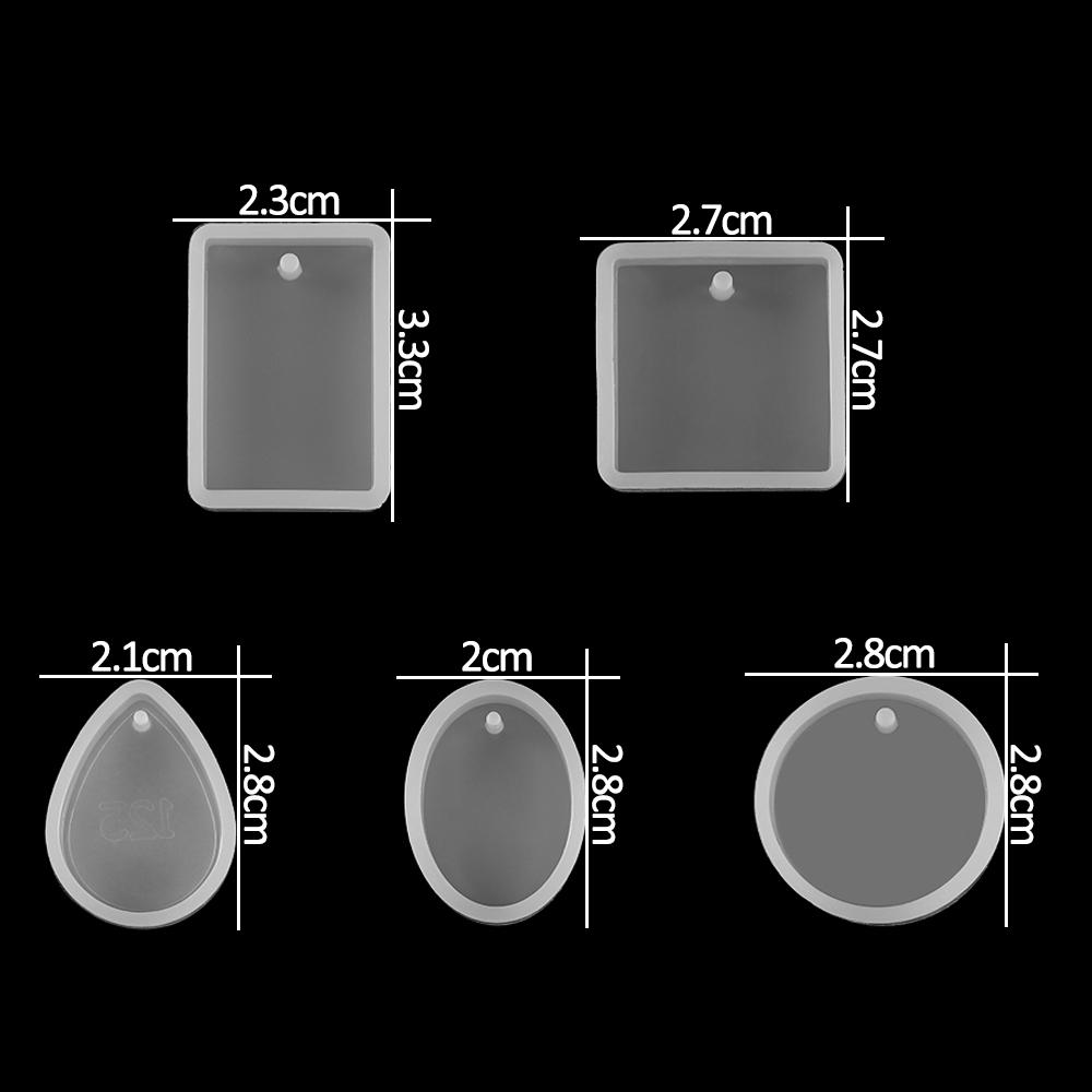 5Pcs Pendant Resin Epoxy Molds Mixed Size Casting Silicone UV Resin Molds For DIY Jewelry Making Findings Supplies Accessories