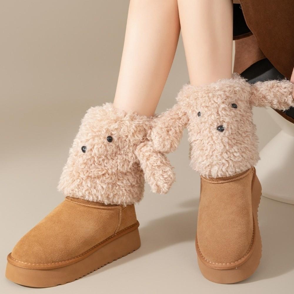 Spicy Girls Puppy Leg Warmers JK Plush Boots Cover Fashion Dog Ears Foot Cover Women