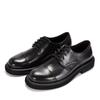 Fashion Italian Luxury Mens Shoes Solid Color Genuine Leather Flat Oxford Casual Business Social Shoe Male Sneakers Black Brown