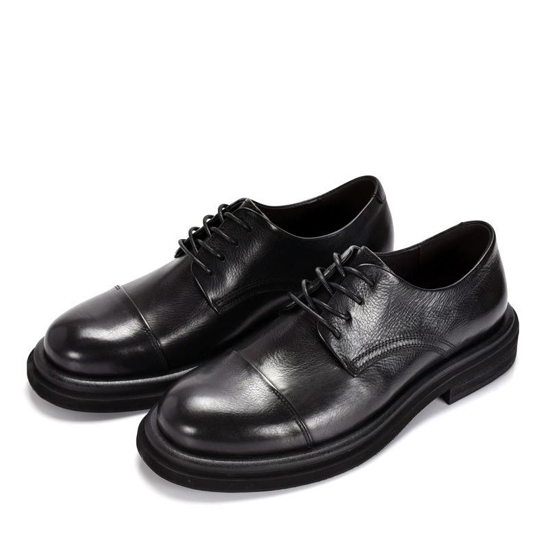 Fashion Italian Luxury Mens Shoes Solid Color Genuine Leather Flat Oxford Casual Business Social Shoe Male Sneakers Black Brown