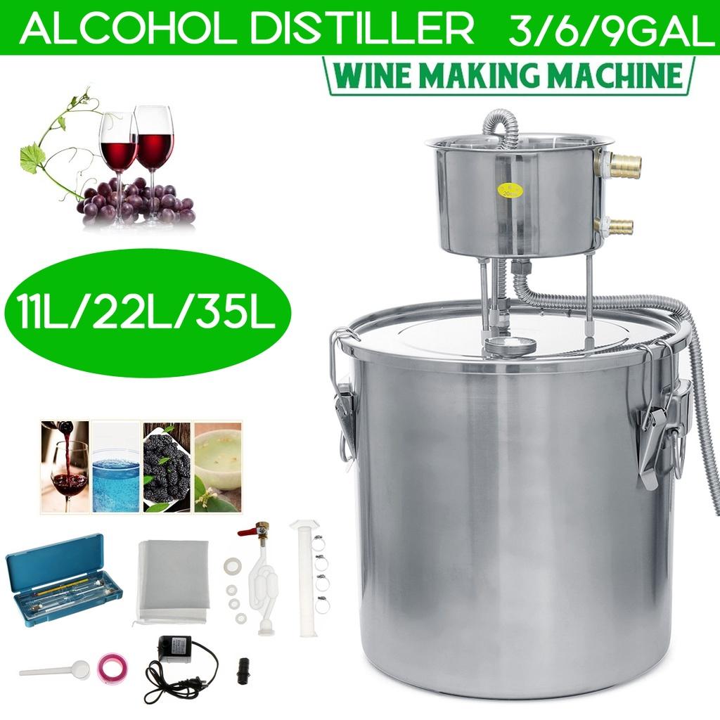 3/6/9 galoane 11/22/35 litri Tub de cupru Moonshine Still Spirits Apa Distiller Alcool Brew Home Brew Kit de preparare a vinului