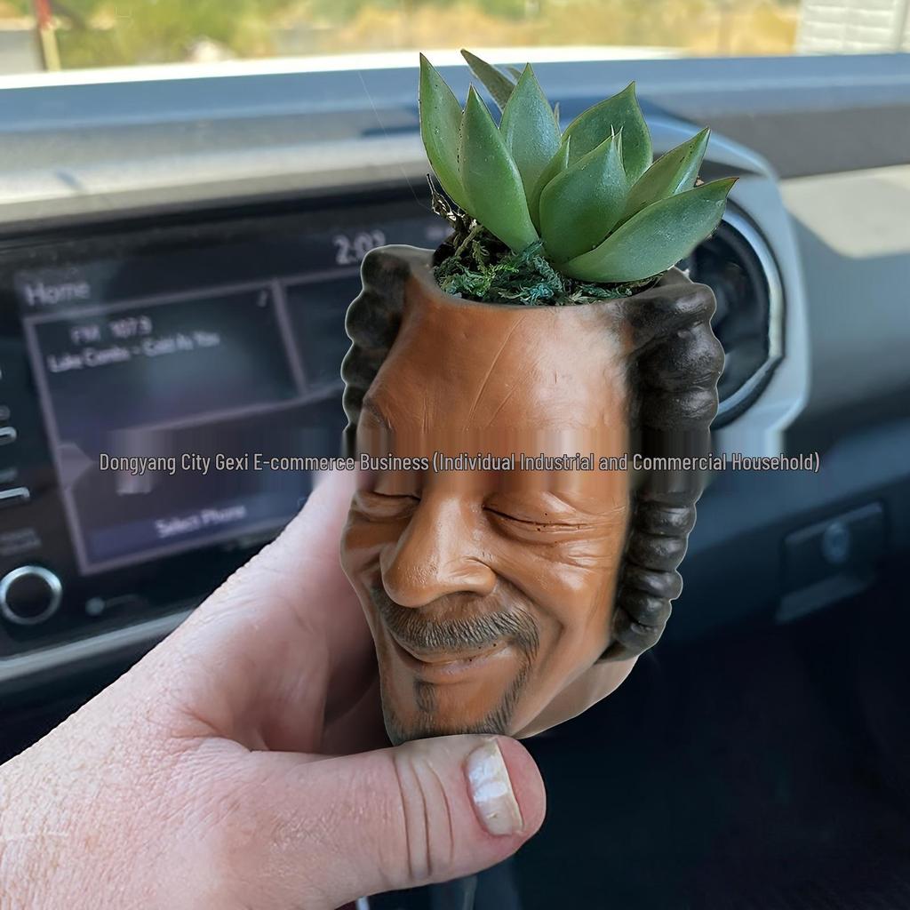 Black Portrait Face Pot: Succulent Planter & Pen Holder - Ideal Mother's & Children's Day Gift