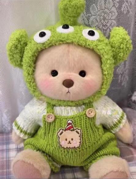 Kawaii 30cm Clothes Plush Toys Plush Bear Doll Clothing Soft Bear White Brown Teddy Bear Girls Heart Kids Girlfriend Cute Toys