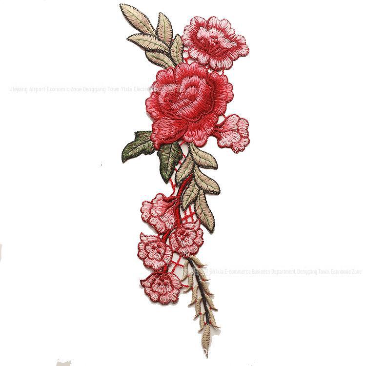 

Водорастворимая вышитая аппликация в виде цветка и колосьев пшеницы для купальников single side