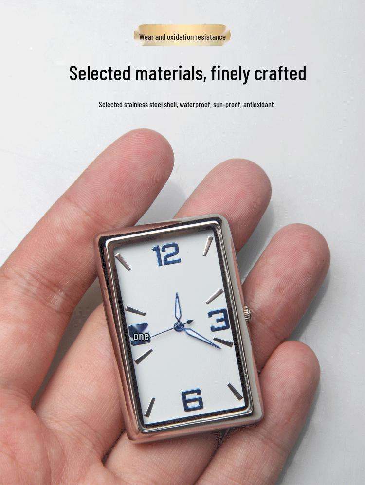 Personalized Square Quartz Car Clock - One-Button Start, Creative and Versatile Placement
