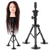 Wig Head Stand Mannequin Tripod Hairdressing False Head Mold Stand Bracket Black