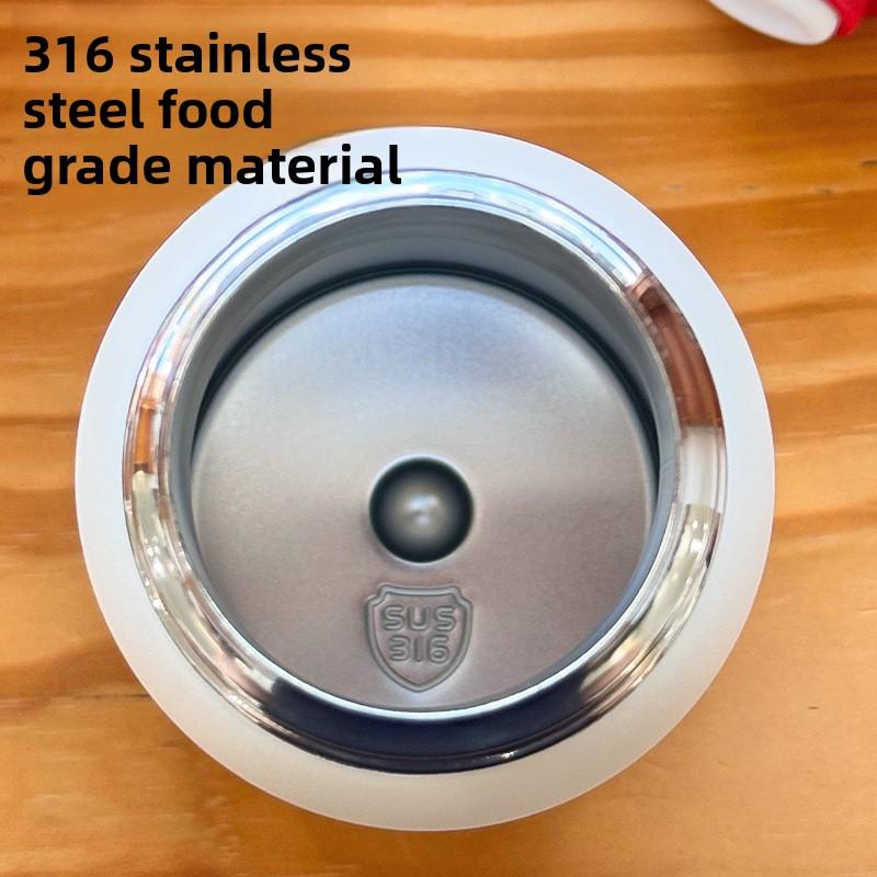 316L Stainless Steel Double Drink Bouncing Student Thermal Insulation Water Cup Cup Cartoon Cute Portable Fashion Carrying Pot Water Cup