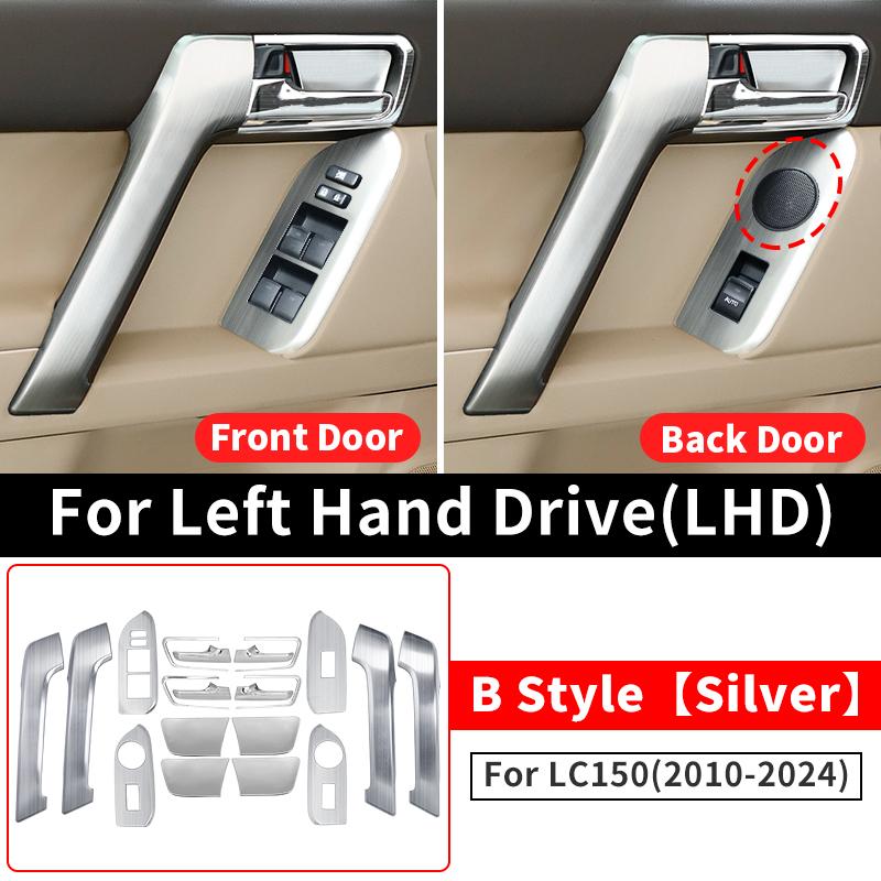 For Right Rudder Toyota Land Cruiser Prado 150 2010-2023 Door Handle Decorative Glass Switch Button LC150 Interior Accessories
