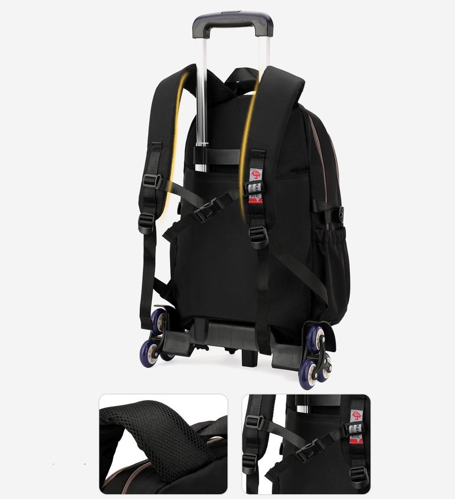 School Bag Roller Student Backpack 6 Wheels ZRY5203