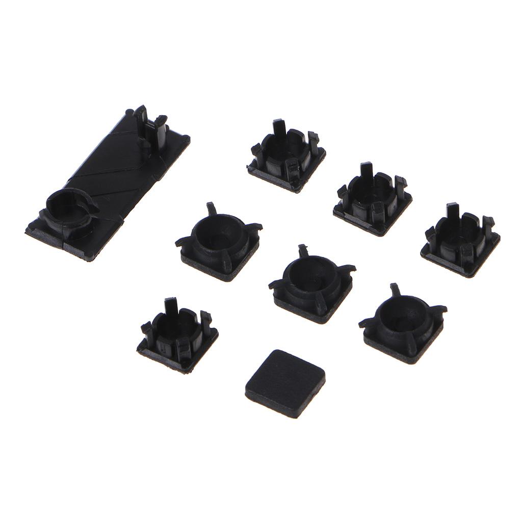 Black Rubber Plug Screw Hole Pad Dust Protector Plastic Pad for Slim 2000 3000 Console - 9 Pieces/set