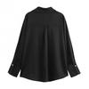 European & American High Street Style Silk Satin Long-Sleeve Shirt