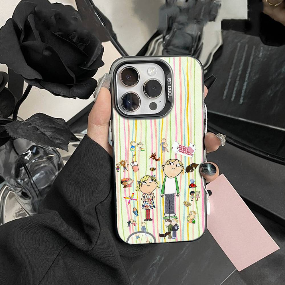 F-Charlie and Lola Cartoon Phone Case For IPhone 16 17 15 14 12 13 Pro Max Black Color Shockproof Cover