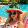 Creative Watermelon Print Cap Party Hat, Wide Brim Sun Visor for Costume Parties, Playful Summer Beach Hat Lightweight Elastic Unisex Headwear