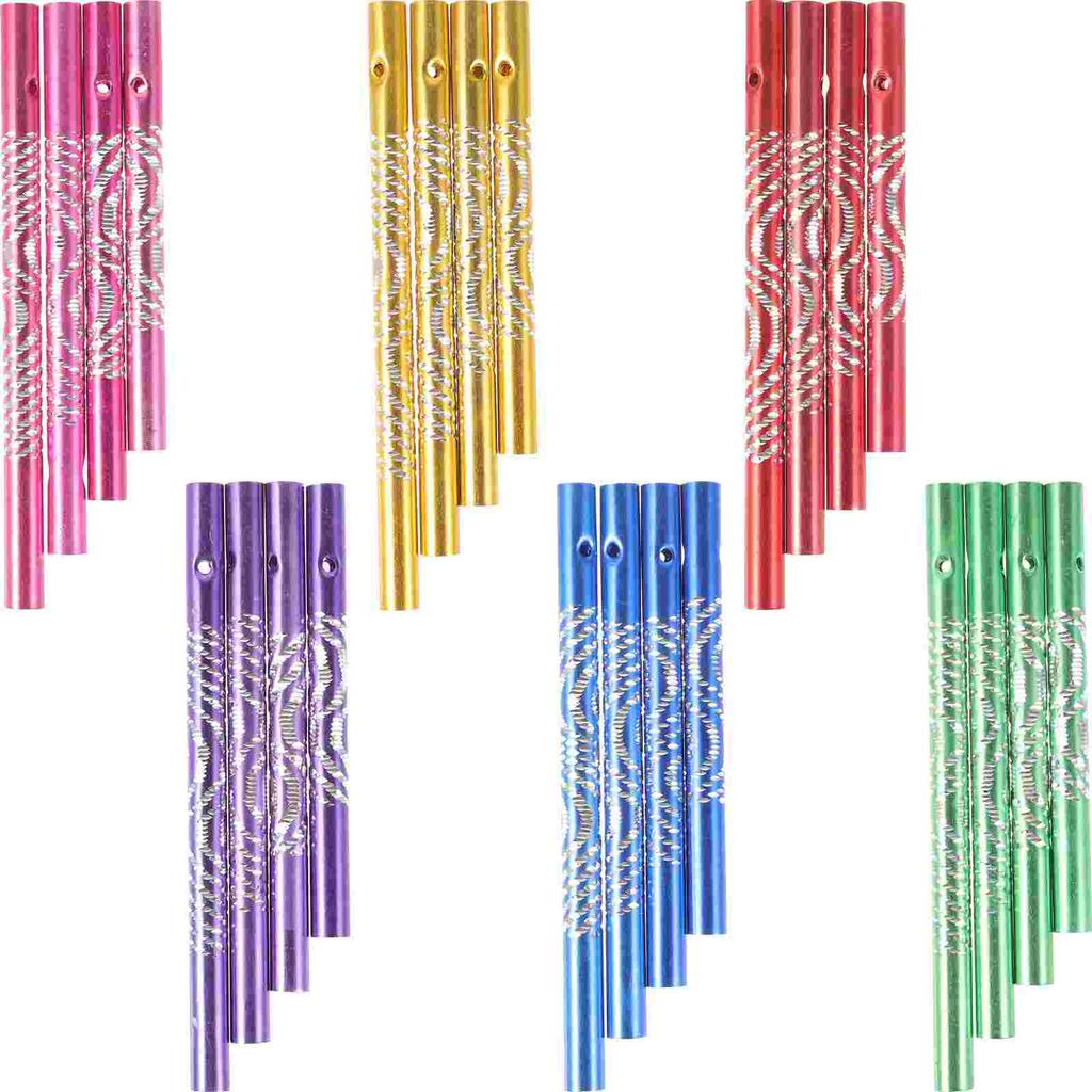 24 Pcs Wind Chimes Replacement Pipe Accessories DIY Tubes Green Tools Garden Metal Kids Plaything Supplies Child Toys