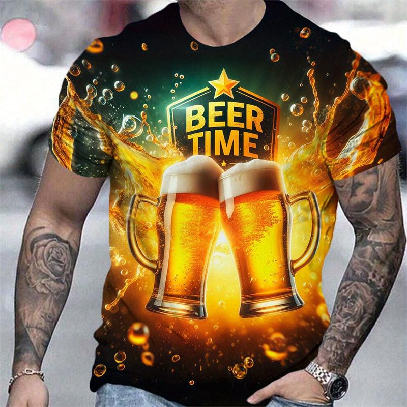 

Men s T-Shirt Funny Beer Festival Graphic Print Men s and Women s Tees Top Summer Street Short Sleeve Casual Outdoor Men s Clothing XXS