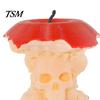 Artistic Craft Collectible 3D Printed Apples Skull Figurine, Spooky Skeleton Funny Desk Ornament Sculpture, Halloween Gothic Desktop Decor,