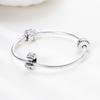 925 Silver Clasp Spacer CZ pave Clip Beads Charms Silicone Spacer Stopper Charm fit Bracelet Jewelry Clip