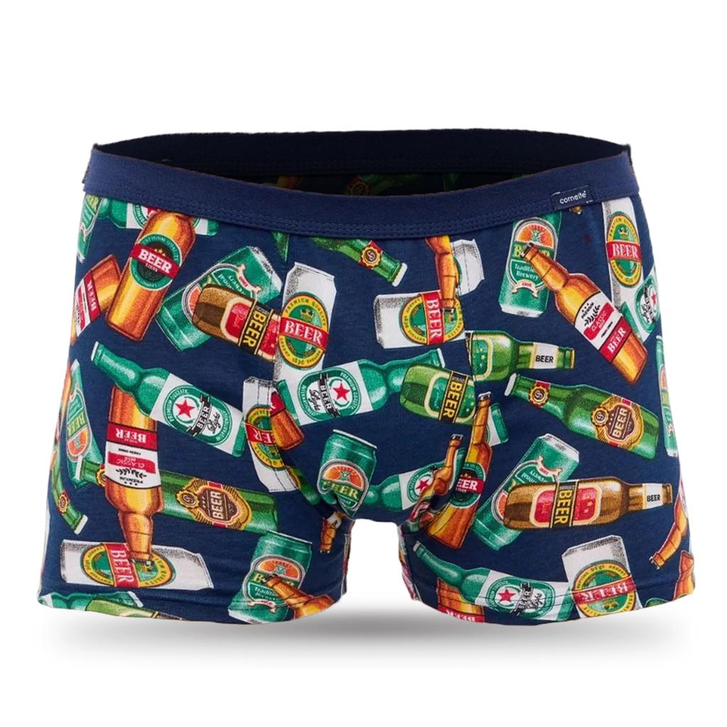 Men's Boxer Shorts - Cornette - Alcohol Print, Cotton Blend, 3-Pack