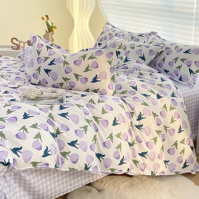 Small Fresh Bed Four-piece Dormitory Quilt Cover Three-piece Bed Sheet Set
