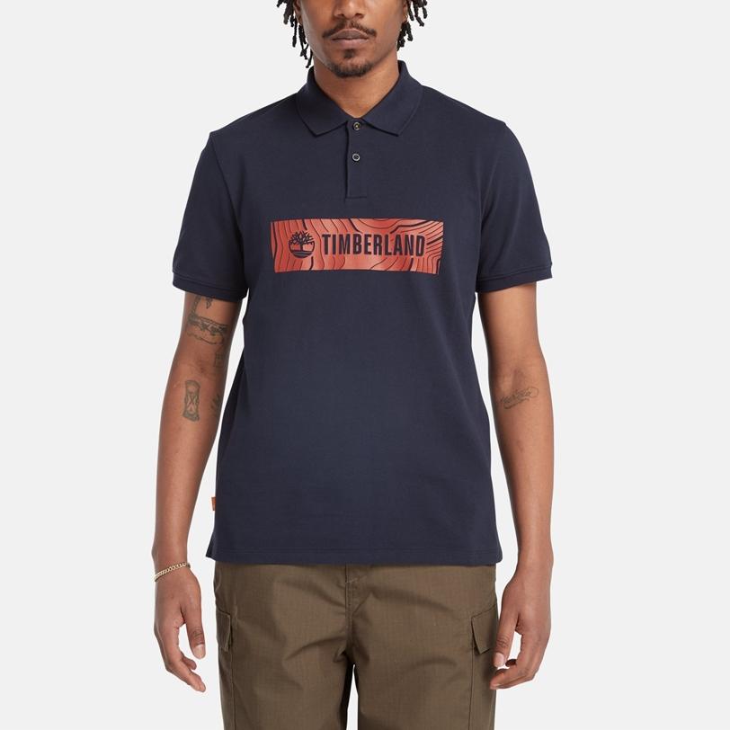 Timberland Casual Fashion Simple Short Sleeve Polo Shirt Men Tops Dark-Blue A5QWZ-EA4