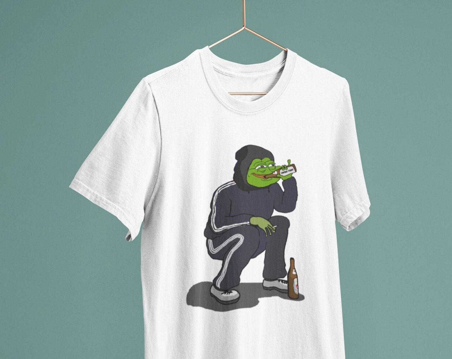 Pepe The Frog Gopnik Meme Eastern Europe / Heavyweight cotton unisex T shirt with print tee top 4XL