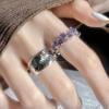 Lucky Star Y2K Star Purple Zir*****Pen Ring Niche Design Index Finger Ring Light Luxury Ring Woman