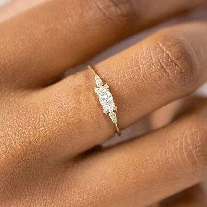 Nové elegantní prsteny INS Zlatá barva Noble Trend pro ženy Entry Lux zirkonové midi prsteny pro dívku Jubilejní šperky KAR229