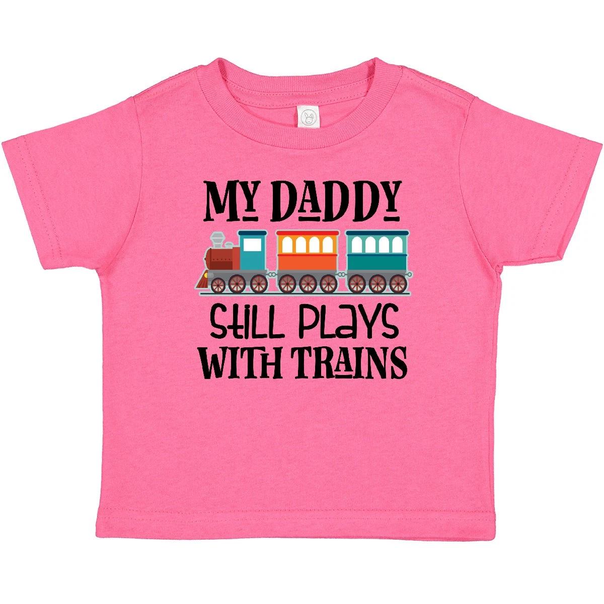 Inktastic Daddy Still Plays With Trains Baby T-Shirt Railroad Dad Kids Clothing 110