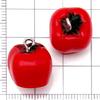 Set of 20 Red Resin 3D Fruit Charms: Strawberries and Apples for DIY Jewelry.