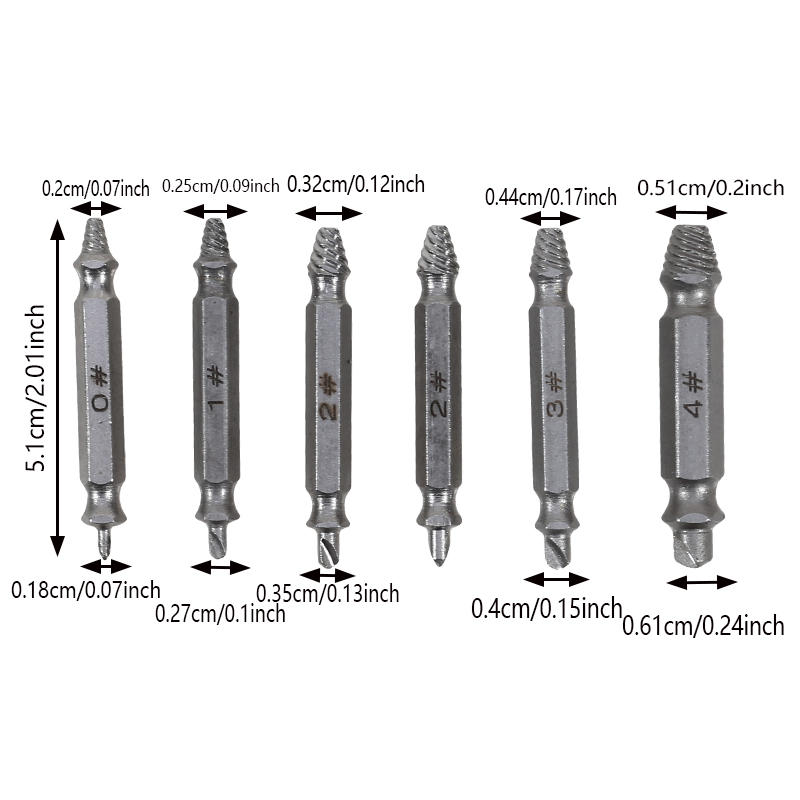 4/6Pcs Damaged Screw Extractor Drill Bit Set High Speed Steel Stripped Broken Bolt Remover Easy Out Demolition Repair Tool Kit Convenient