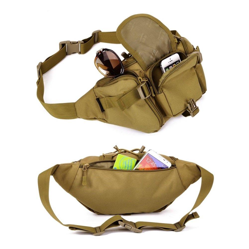 PHOENIX IKKI Large Ample Fits iPad Perfect for Mountain Multifunctional Waist Exercise Military Black Capacity, Pockets, Mini, Camouflage, Waterproof,