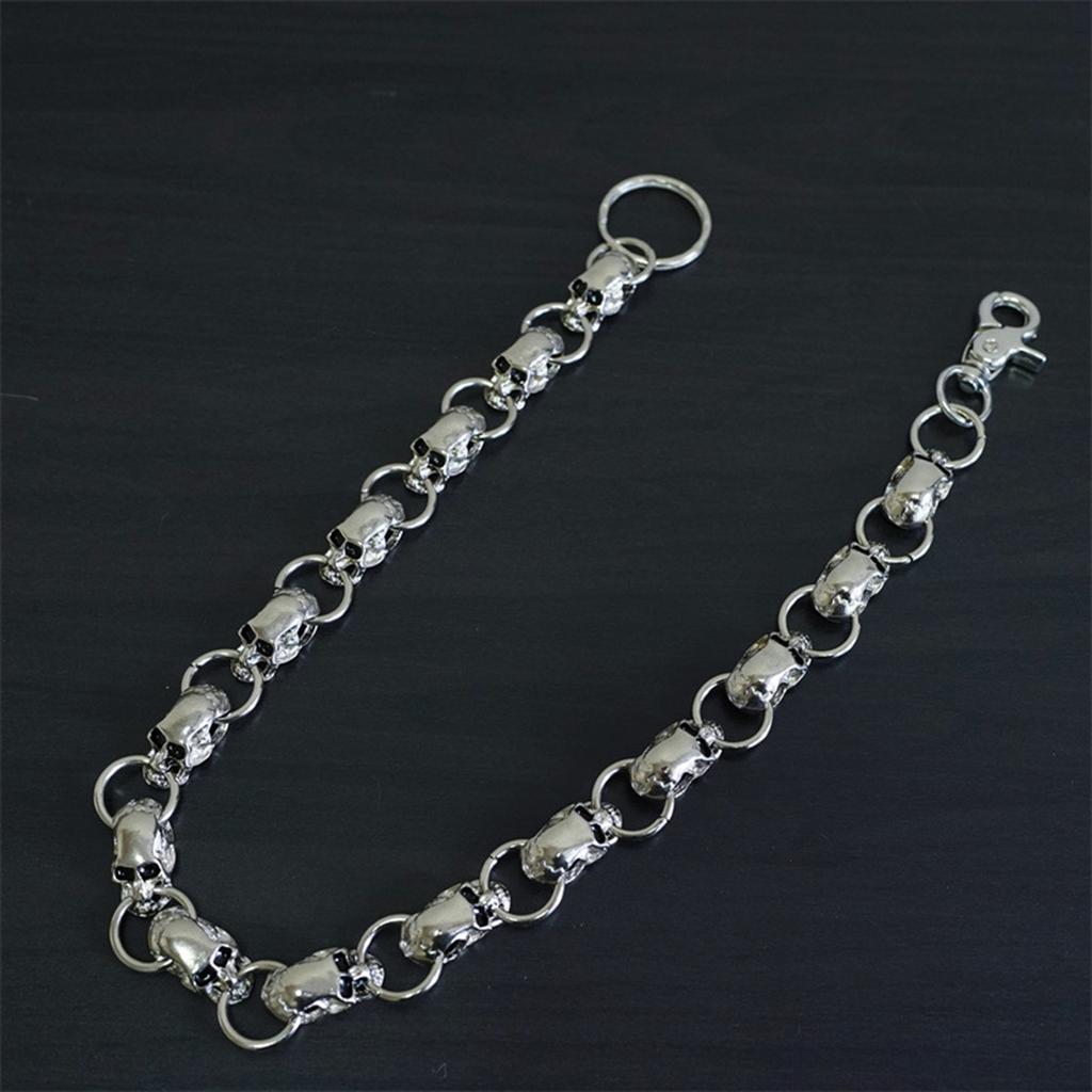 Skull Charm Wallet Chain Punk Jewelry Jean Chain with Closure Hook Belt Chain